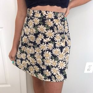 Navy Floral Button Up Short Skort